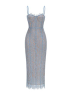 Makenzie Blue Lace Maxi Dress Flowering Girl