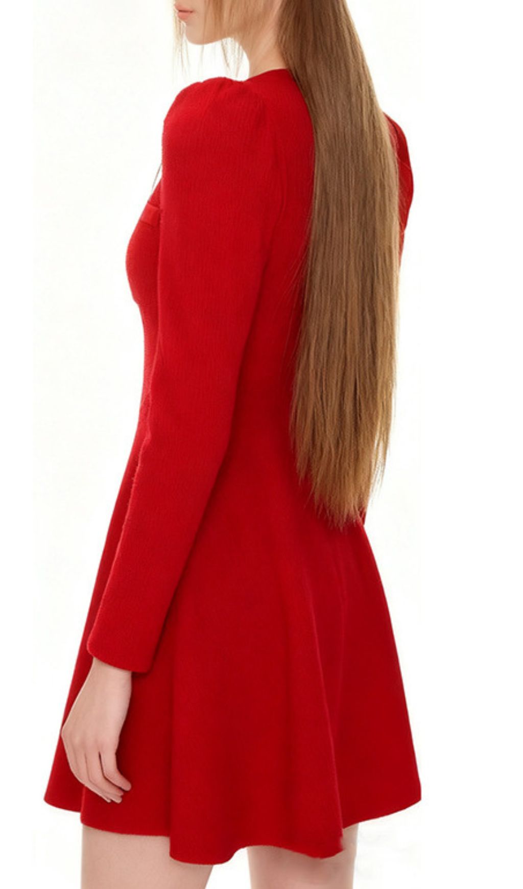 Italia Red Bow Long Sleeve Mini Dress Flowering Girl
