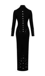 Ishana Black Long Sleeve Embellished Maxi Dress Flowering Girl