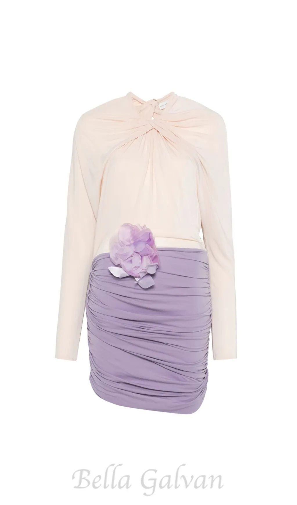 Xylona Drape Floral Backless Mini Dress Flowering Girl