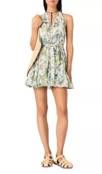 Short Patterned Backless Dress Flowering Girl