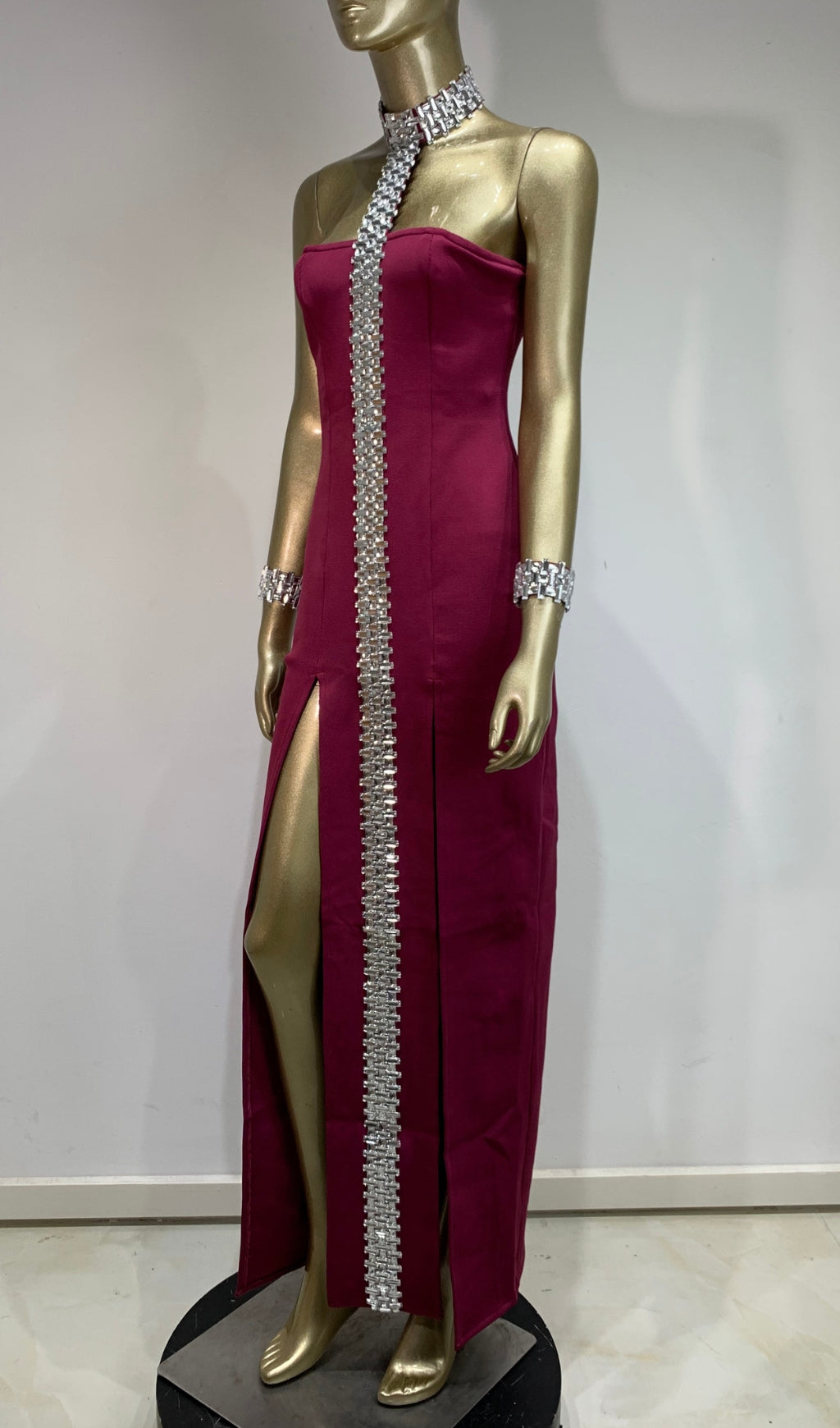 Bubba Bandage Maxi Dress With Diamond Choker And Bracelet Flowering Girl
