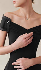 Kinu Black Off-Shoulder Maxi Dress Flowering Girl