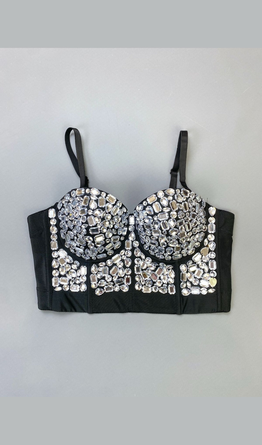Alacrity Rhinestone Bustier Crop Corset Top Flowering Girl