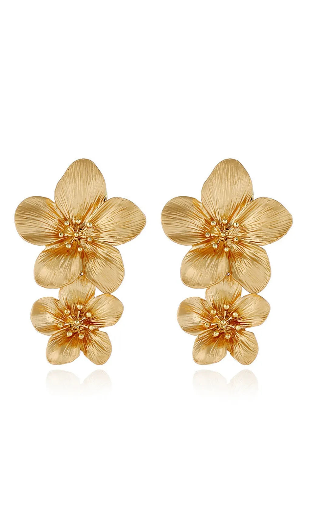 Double Flower Earrings Flowering Girl
