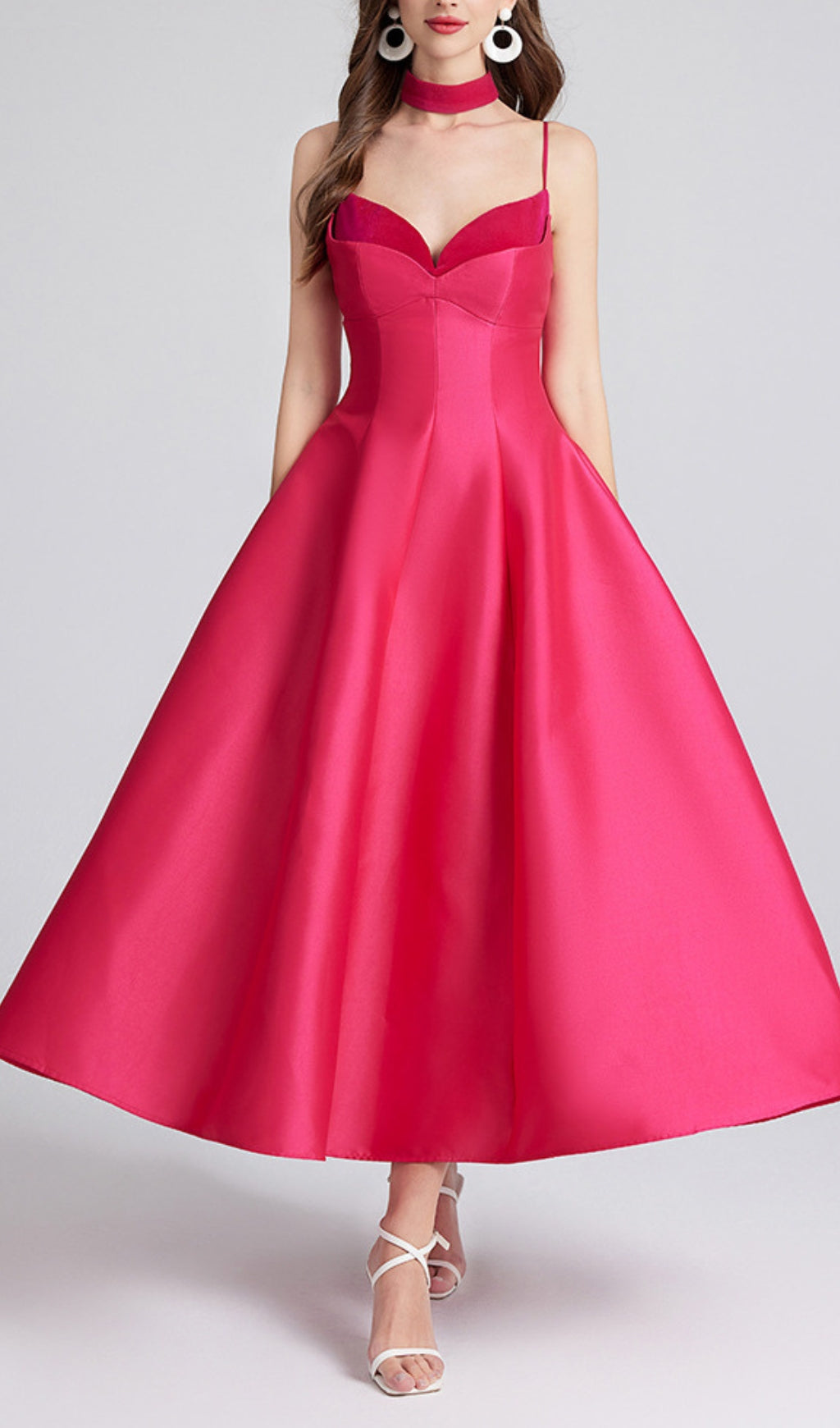 Carminda Rose Red Patchwork Midi Dress Flowering Girl