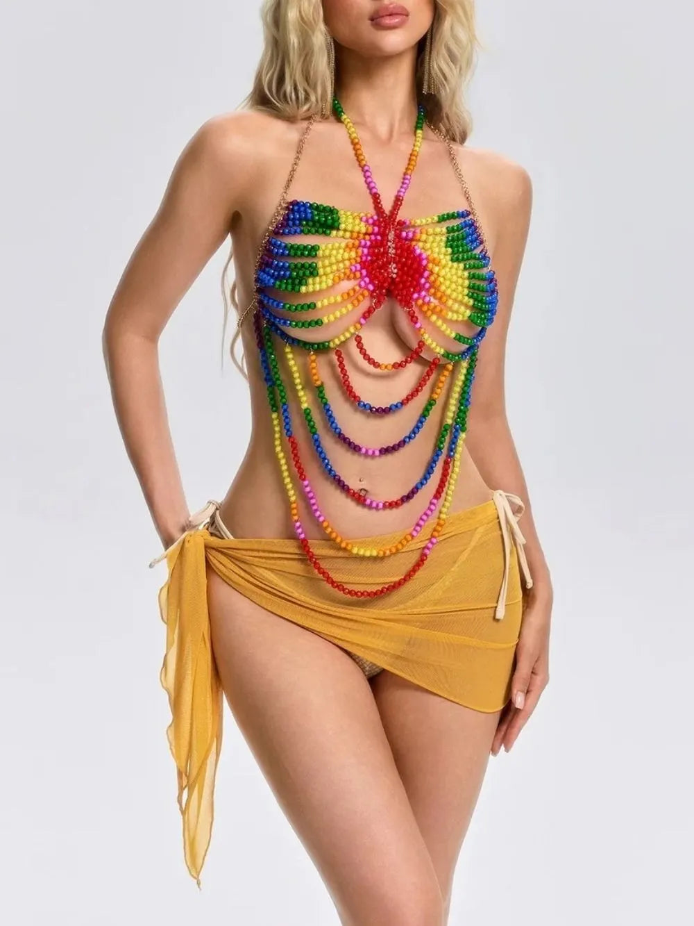 Floyce Chain Beaded Bralette Flowering Girl