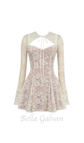vintage cream lace mini dress Flowering Girl