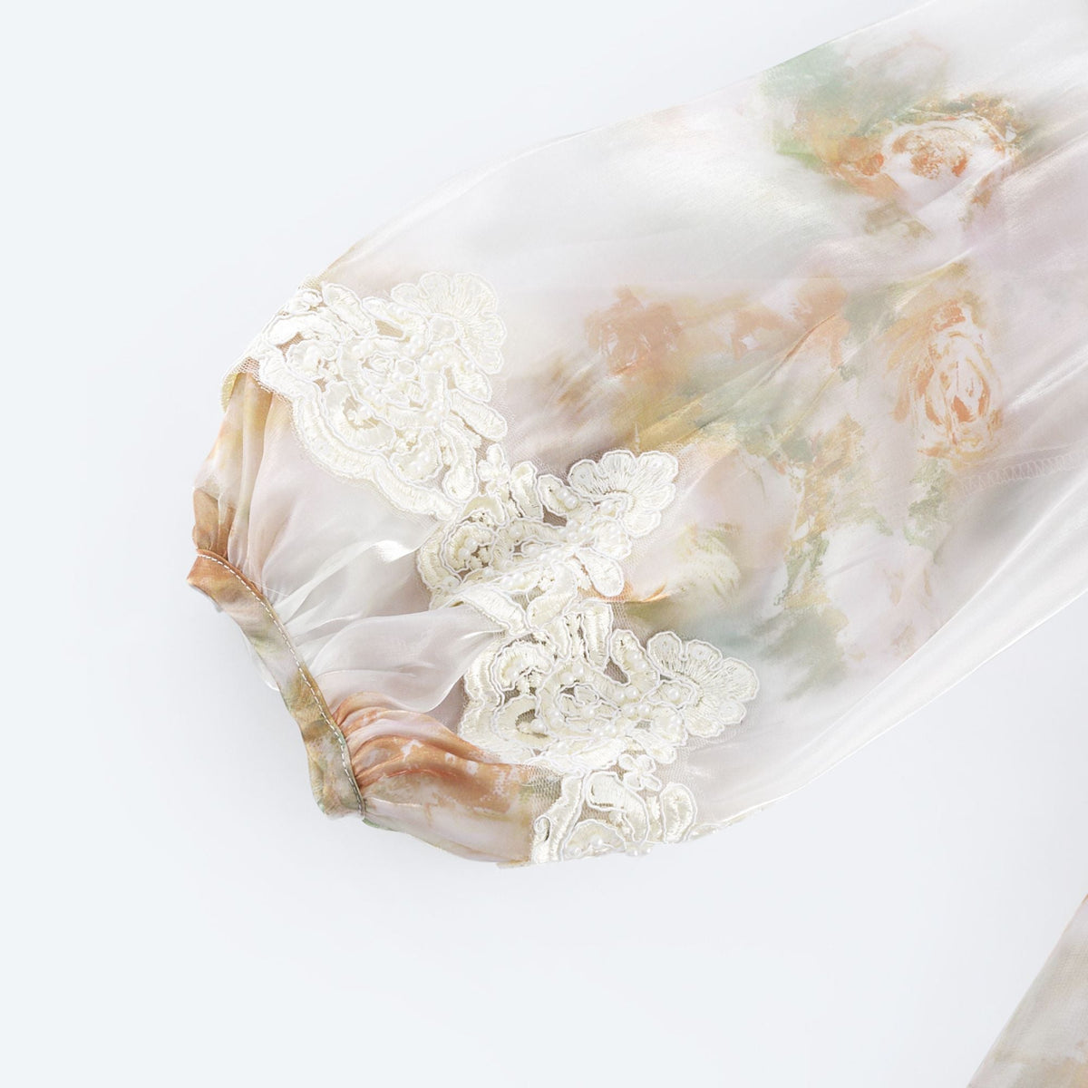 Delphine faux-pearl embellished mini dress in Neutrals Flowering Girl