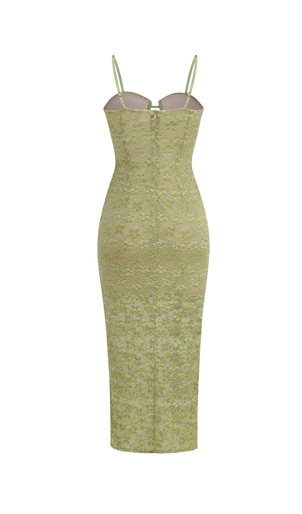 Lace Floral Crystal Chain Bustier Midi Dress Flowering Girl