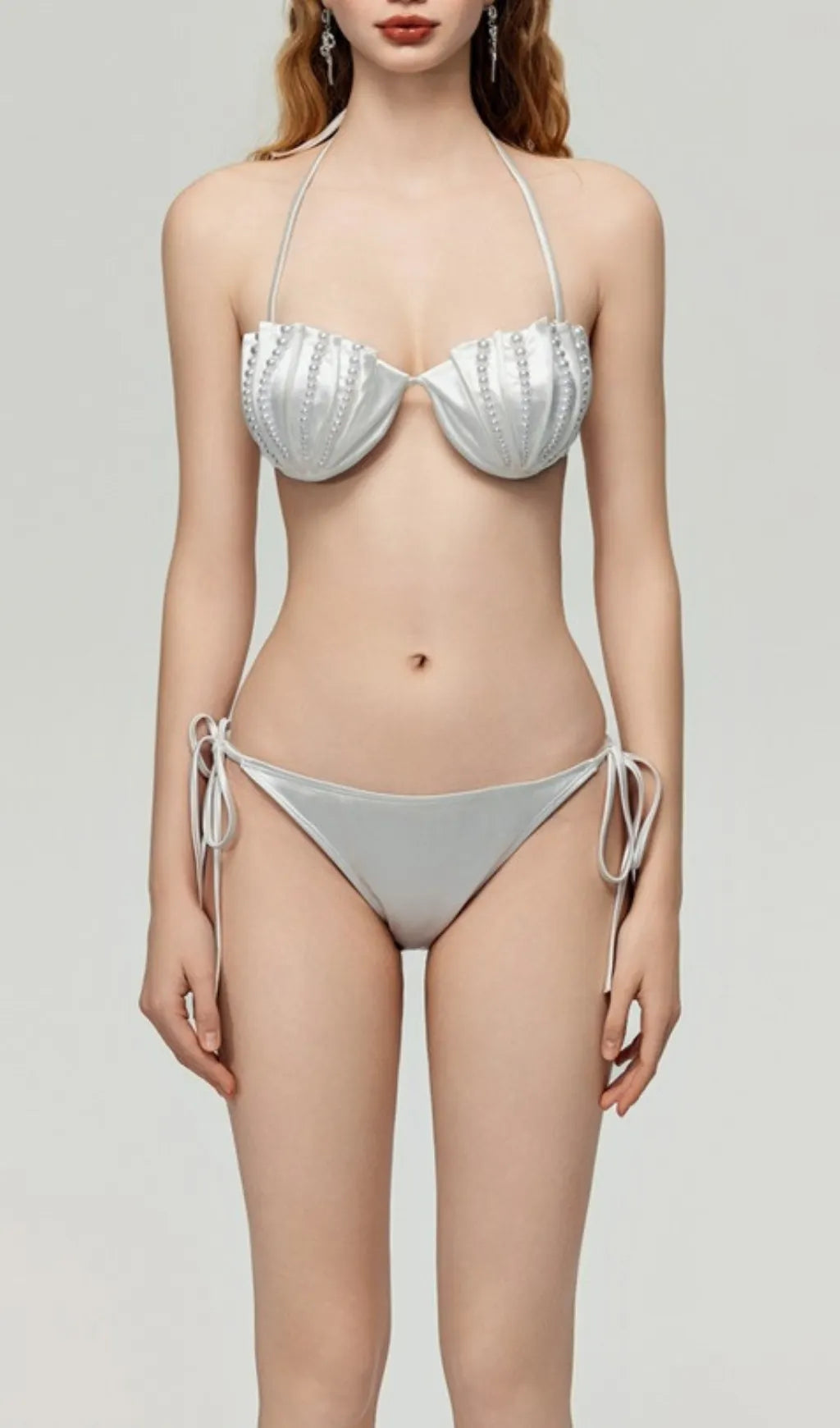 Darrah White Pearl Three-Piece Swimsuit Flowering Girl