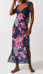 Ladee Lace Floral Midi Dress Flowering Girl