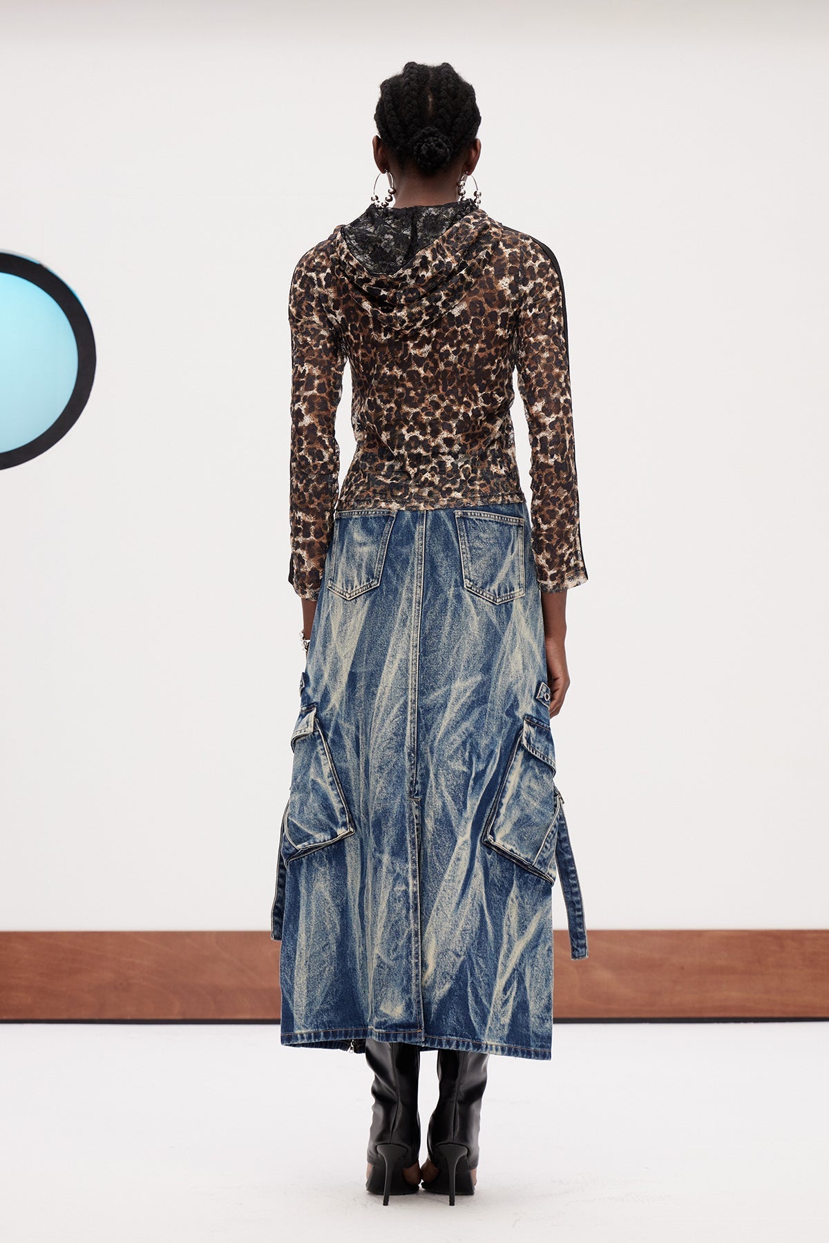 Jamie Deconstruct Bleached Denim Maxi Skirt Flowering Girl