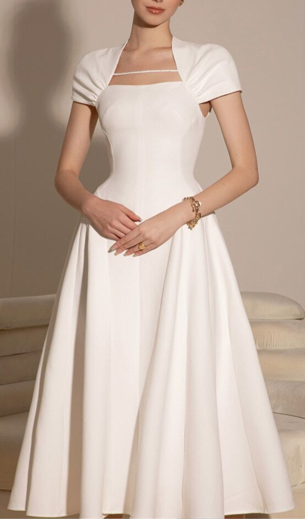 Alchemy White Midi Dress Flowering Girl