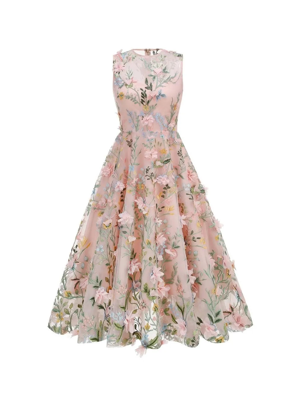Marni Pink Flower Embellished Midi Dress Flowering Girl