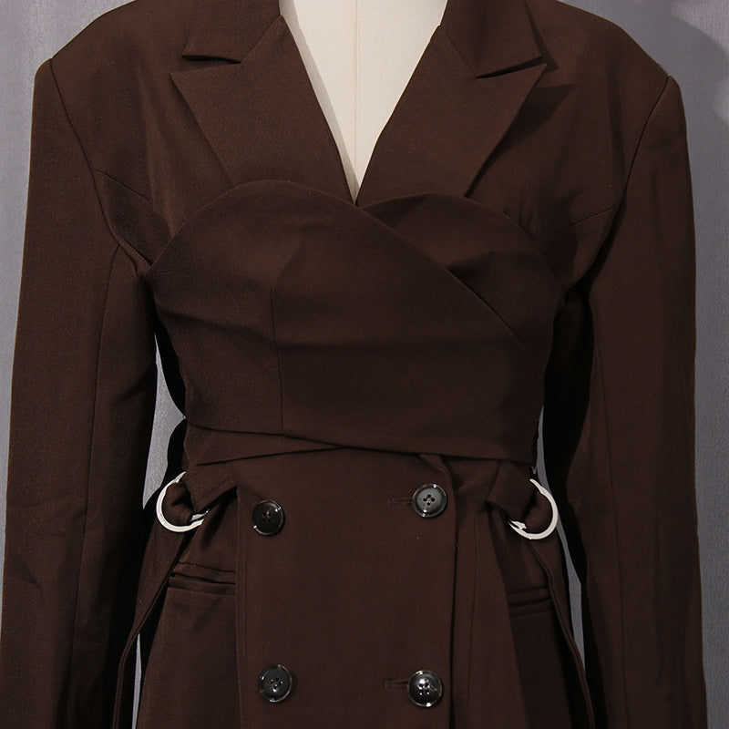Gitel Brown Blazer Flowering Girl