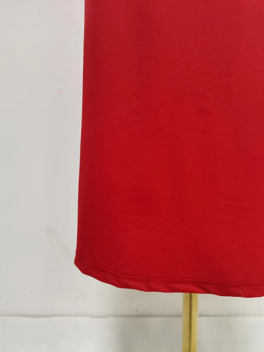 Red Stretch Jersey Or Crepe Fitted Column Dress Flowering Girl