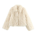 Michaelia Fur Lapel Jacket In White Flowering Girl