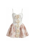 Floral Sequin A Line Dress Ivory Flowering Girl