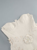 Bice Nude Strapless Bustier Flower Mini Dress Flowering Girl