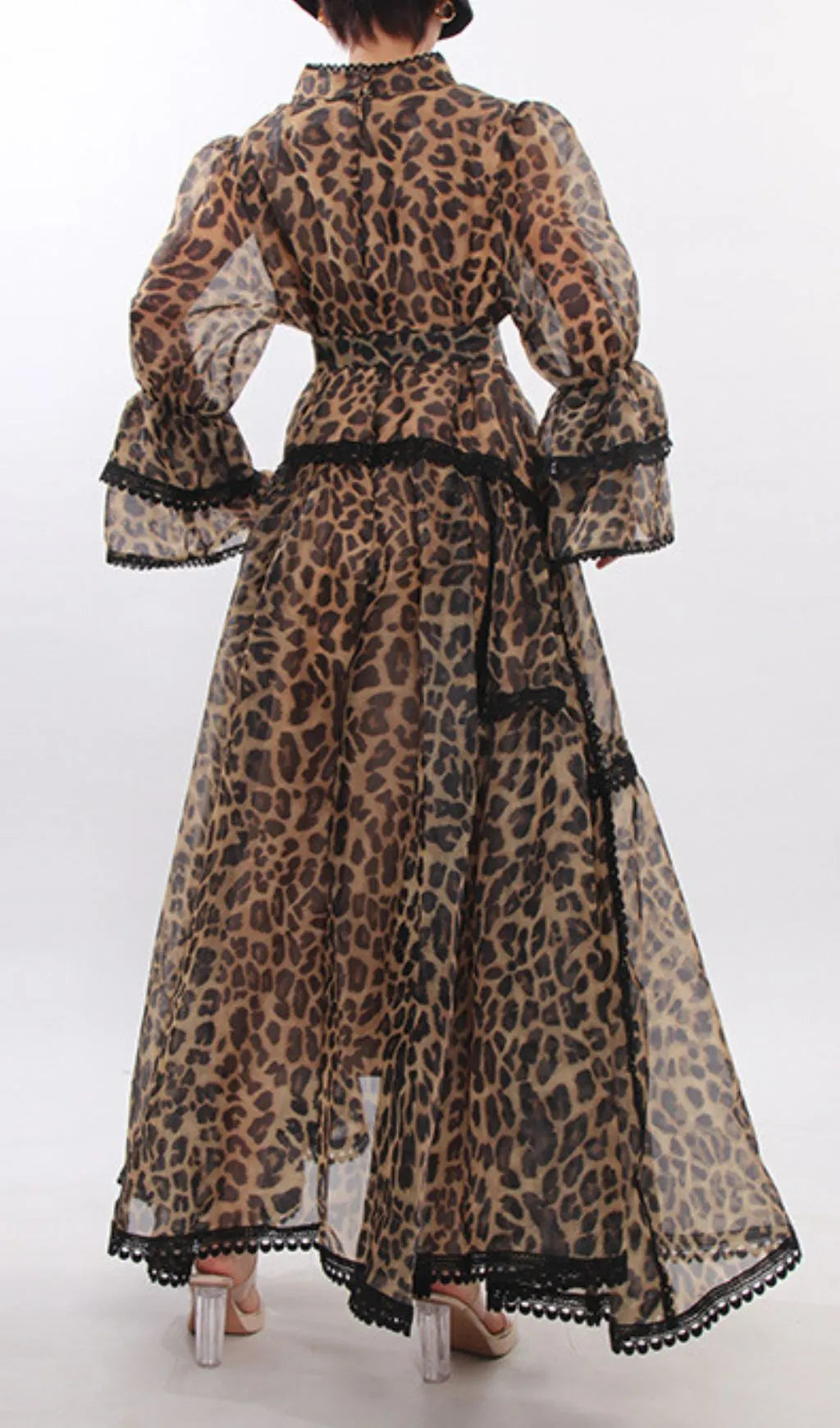 Jasna Leopard Printed Long Sleeve Maxi Dress Flowering Girl