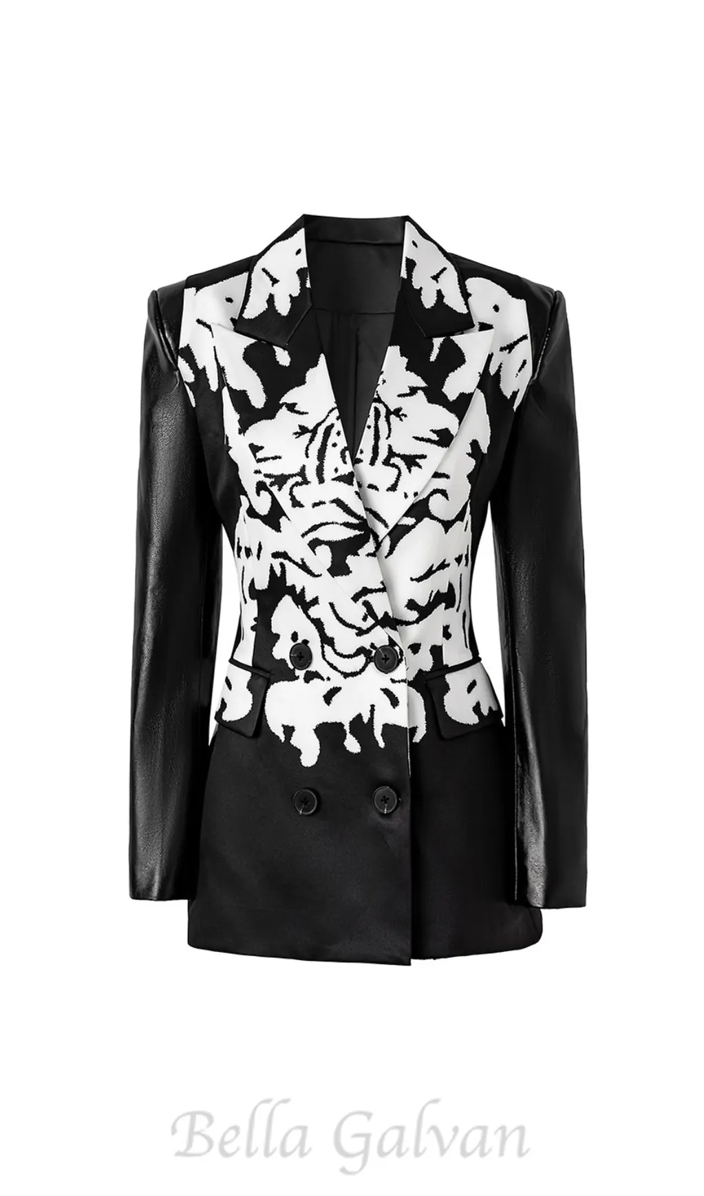 Damask Dripping Blazer Mini Dress in black Flowering Girl