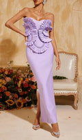 Petulah Strapless Ruched Bandage Maxi Dress Flowering Girl