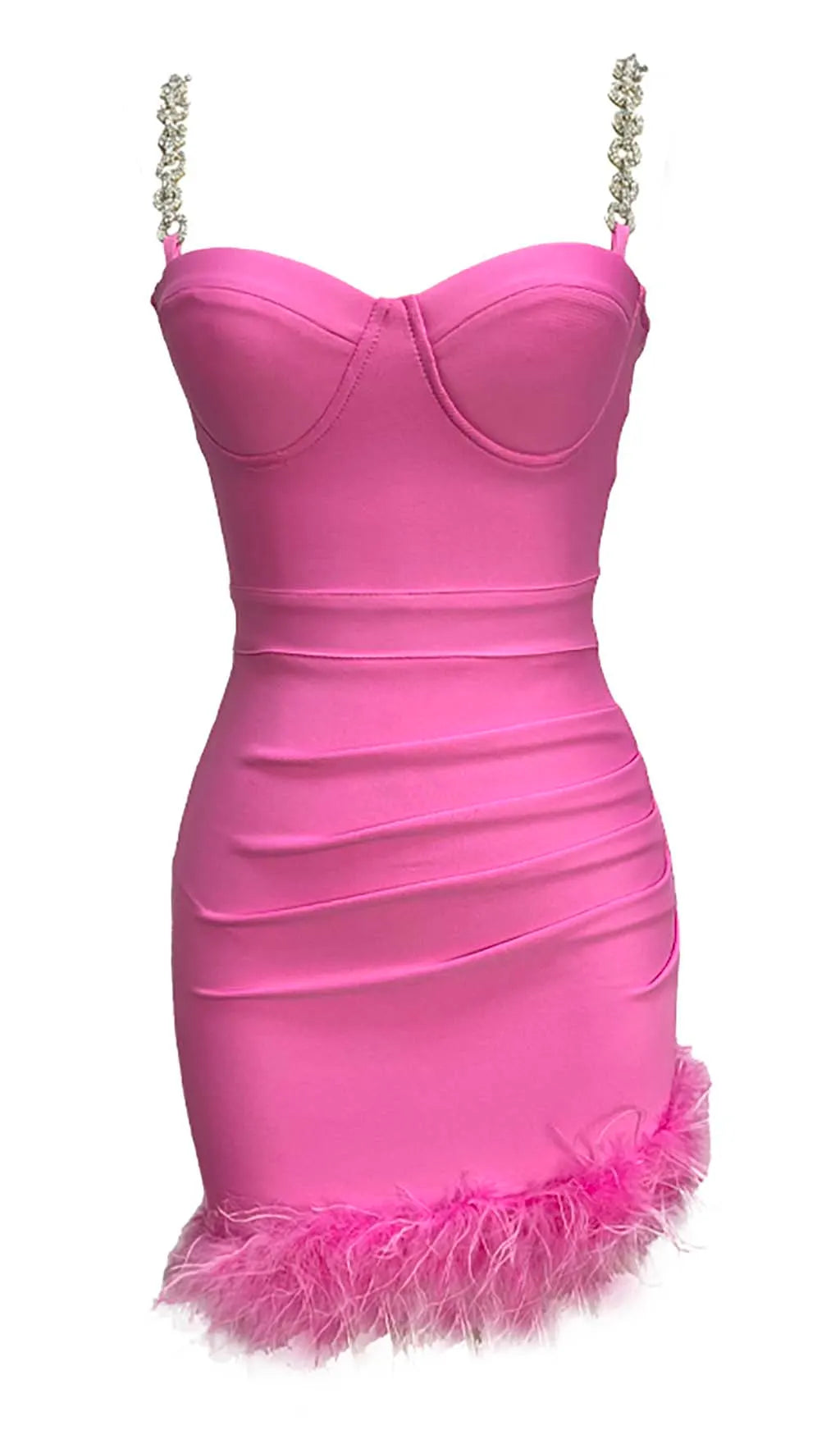 Feather Strappy Mini Dress Flowering Girl