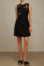 Manon sequined butterfly mini dress in black Flowering Girl