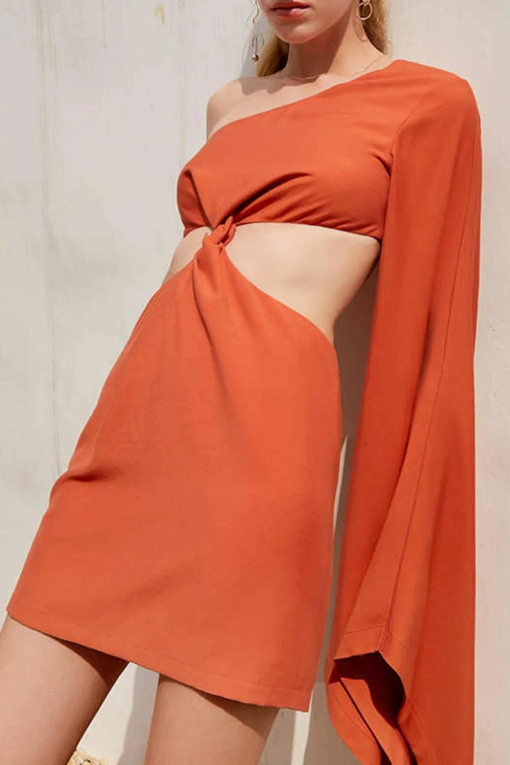 Asymmetry One Shoulder Mini Dress Flowering Girl