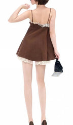 Lilibeth Chocolate Mini Dress Flowering Girl