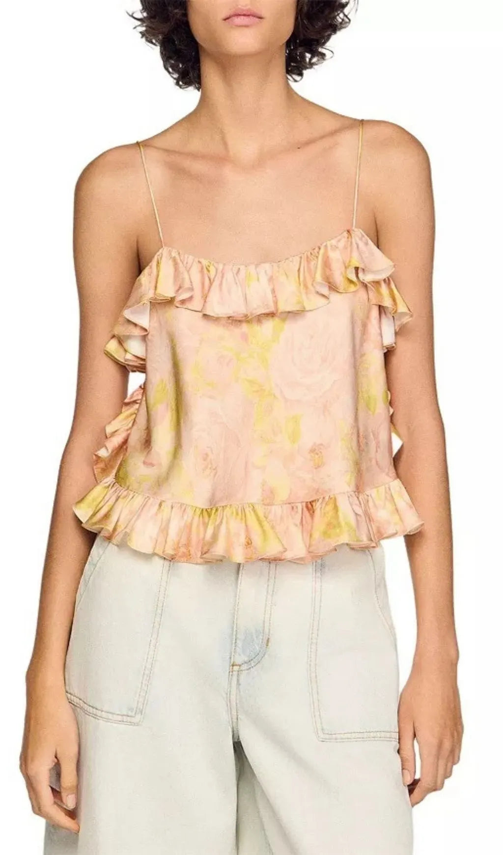 Flower Print Crop Top Flowering Girl