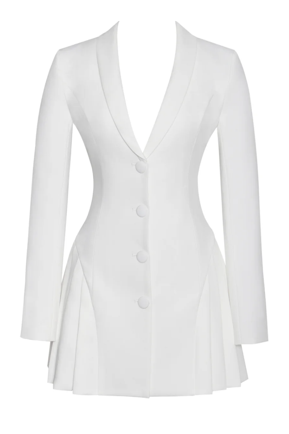 Beulah Pleate Blazer Mini Dress - White Flowering Girl