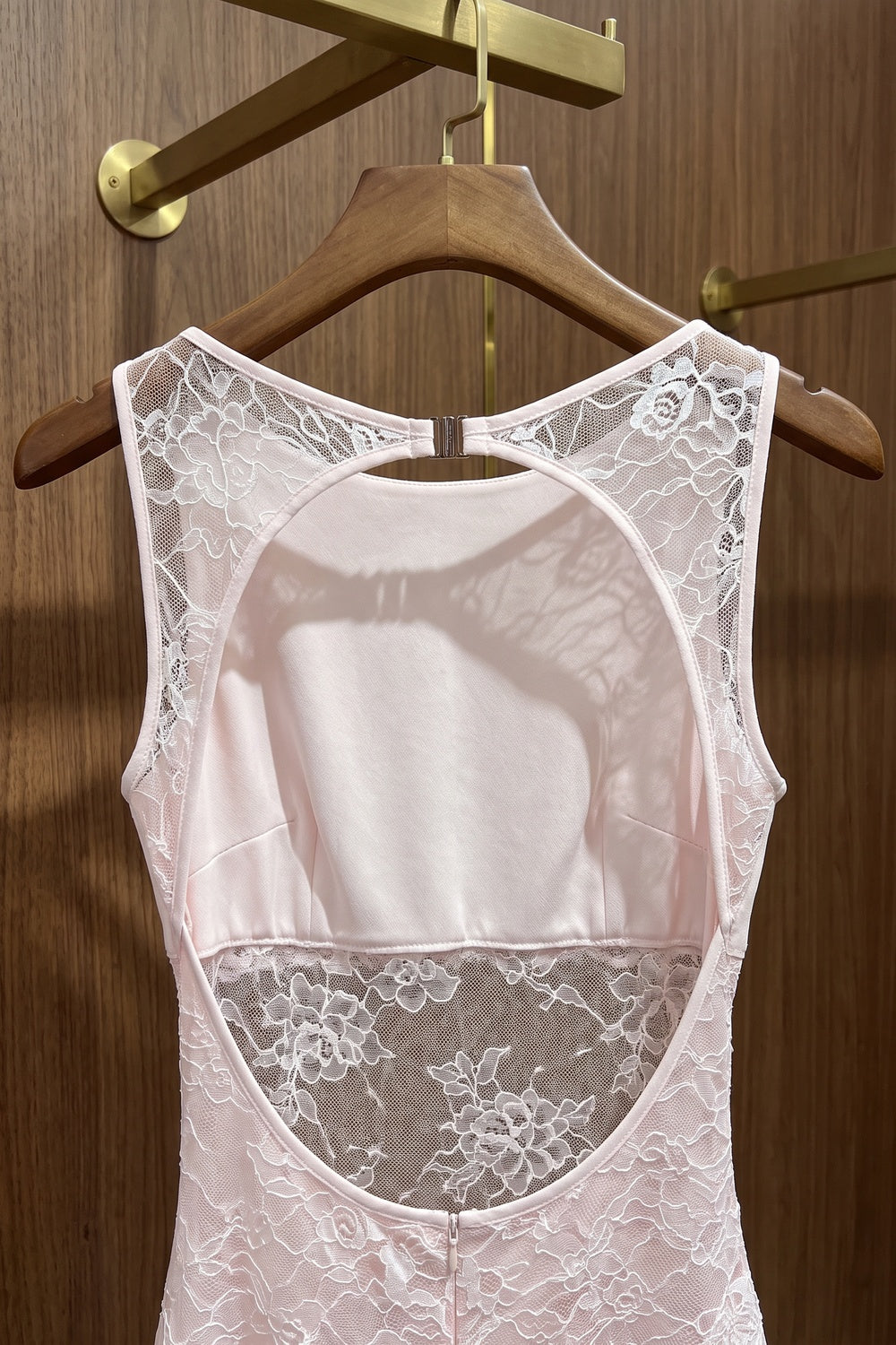 Soft Pink Lace Panel Maxi Dress Flowering Girl