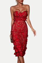 Jameson Strapless Flower Midi Dress Flowering Girl