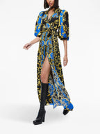 PRINTED WRAP MAXI SHIRT DRESS Flowering Girl