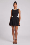 Black Pearl-Embellished Mini Dress Flowering Girl
