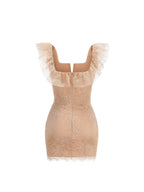 Lace Ruffle Structured Dress Flowering Girl