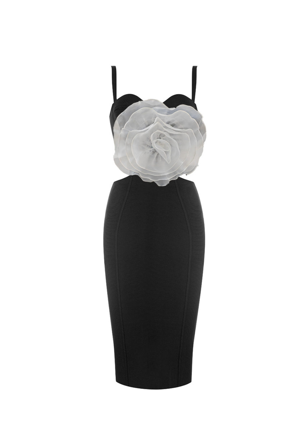 Jacey Mesh Flower Bandage Midi Dress Flowering Girl
