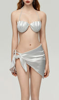 Darrah White Pearl Three-Piece Swimsuit Flowering Girl