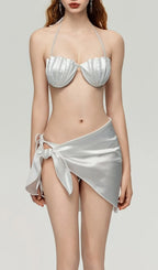 Darrah White Pearl Three-Piece Swimsuit Flowering Girl