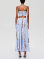 Gada Strapless Ruched Pants Set Flowering Girl