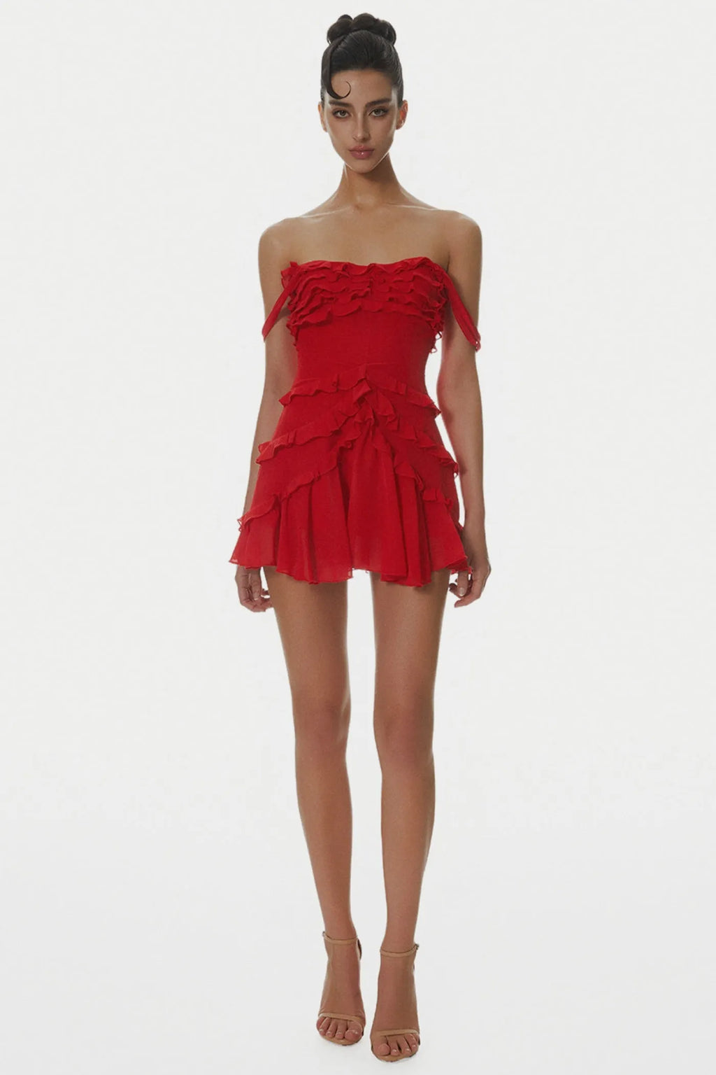 Nirva Off Shoulder Ruffle Mini Dress Flowering Girl