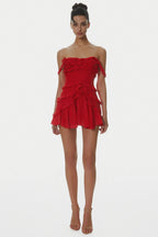 Nirva Off Shoulder Ruffle Mini Dress Flowering Girl