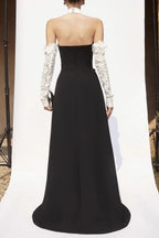 Jenny Halter-Neck 3d Flower Embroidery Backless Maxi Dress - Black Flowering Girl
