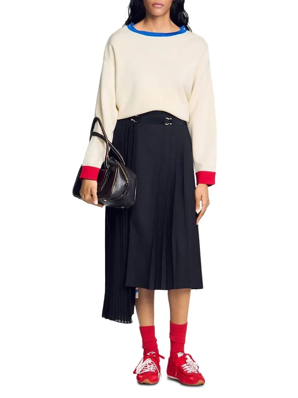 Long Asymmetrical Pleated Skirt Flowering Girl