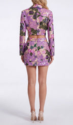 Kendra Purple Flower Sequin Two-Piece Set Flowering Girl