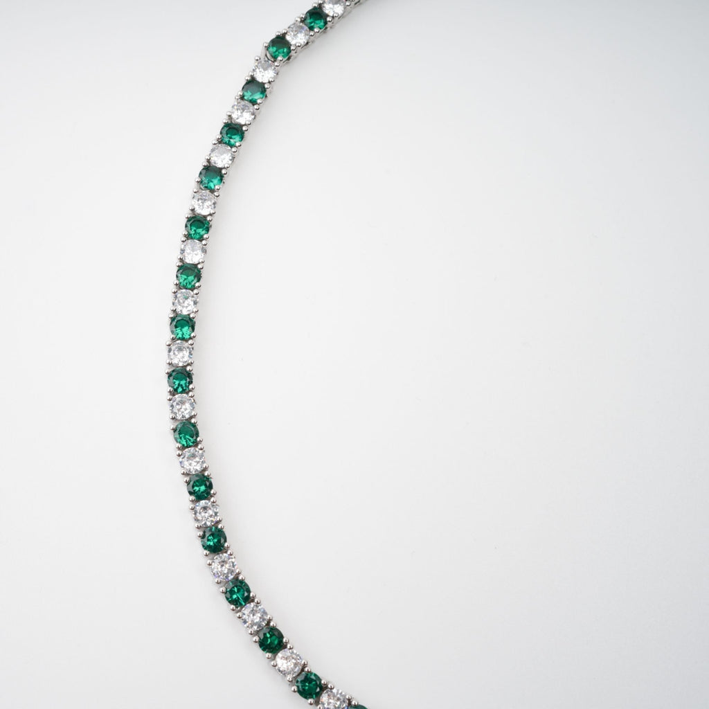 Héloïse Green Crystal Embellished Necklace Flowering Girl