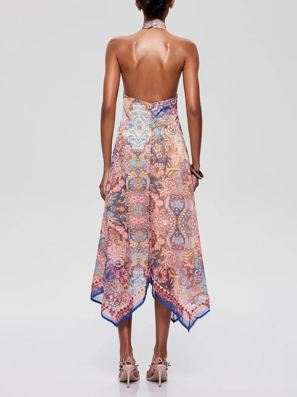 Foley Halterneck Printed Midi Dress Flowering Girl