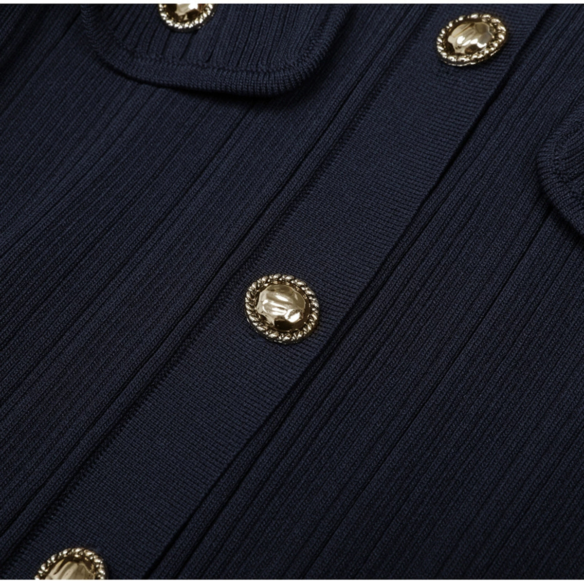 Kawena Navy Knit Long Sleeve Midi Dress Flowering Girl